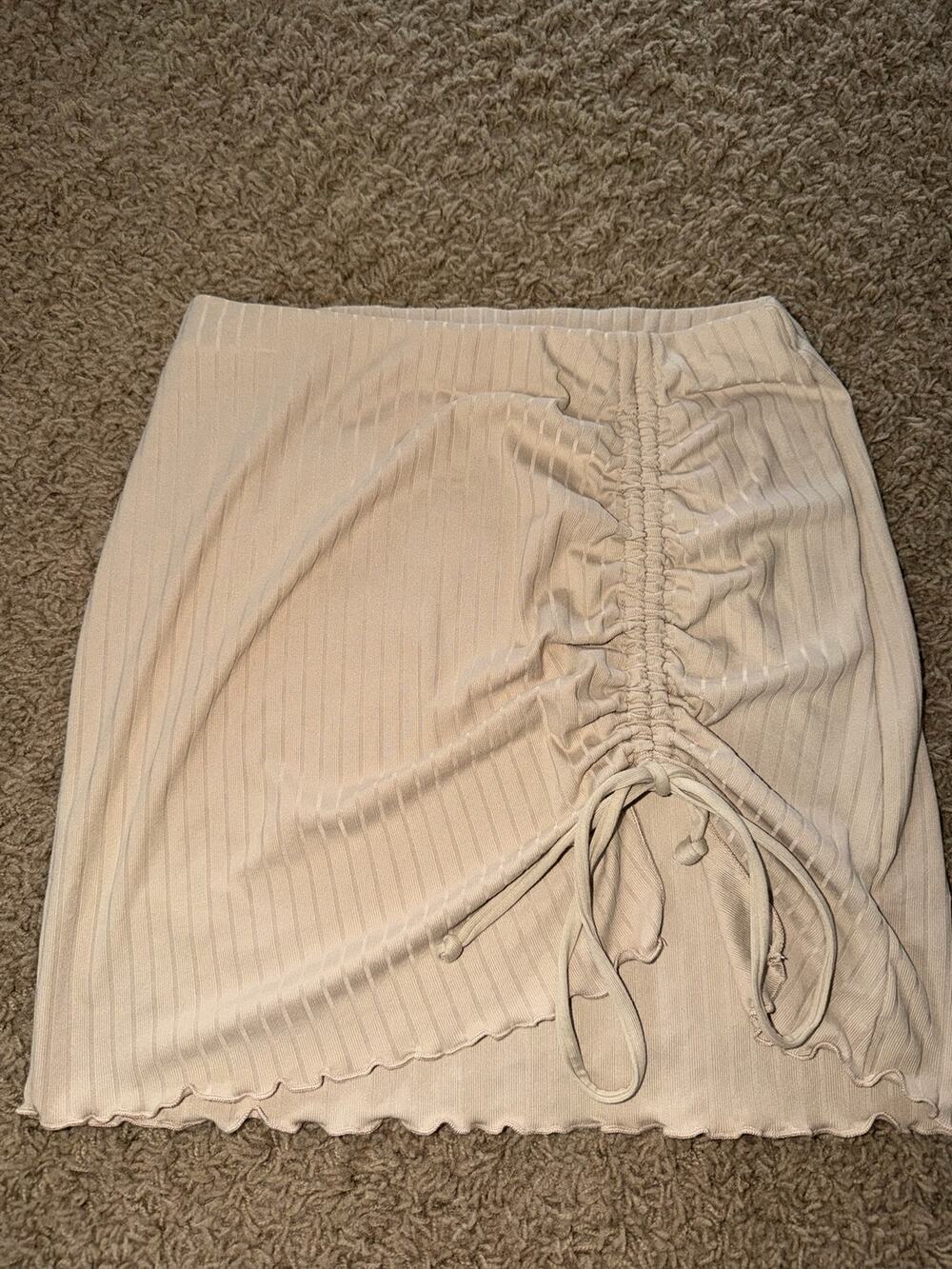 rib-knit ruched mini skirt alter’d state Tan size Small
